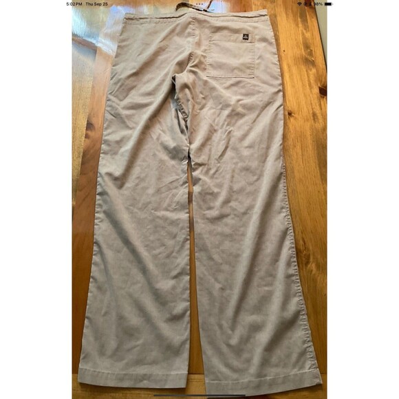 prAna Sutra Pants Women Medium (M) Hemp Khaki Wide Leg Drawstring Yoga Travel - Picture 3 of 9